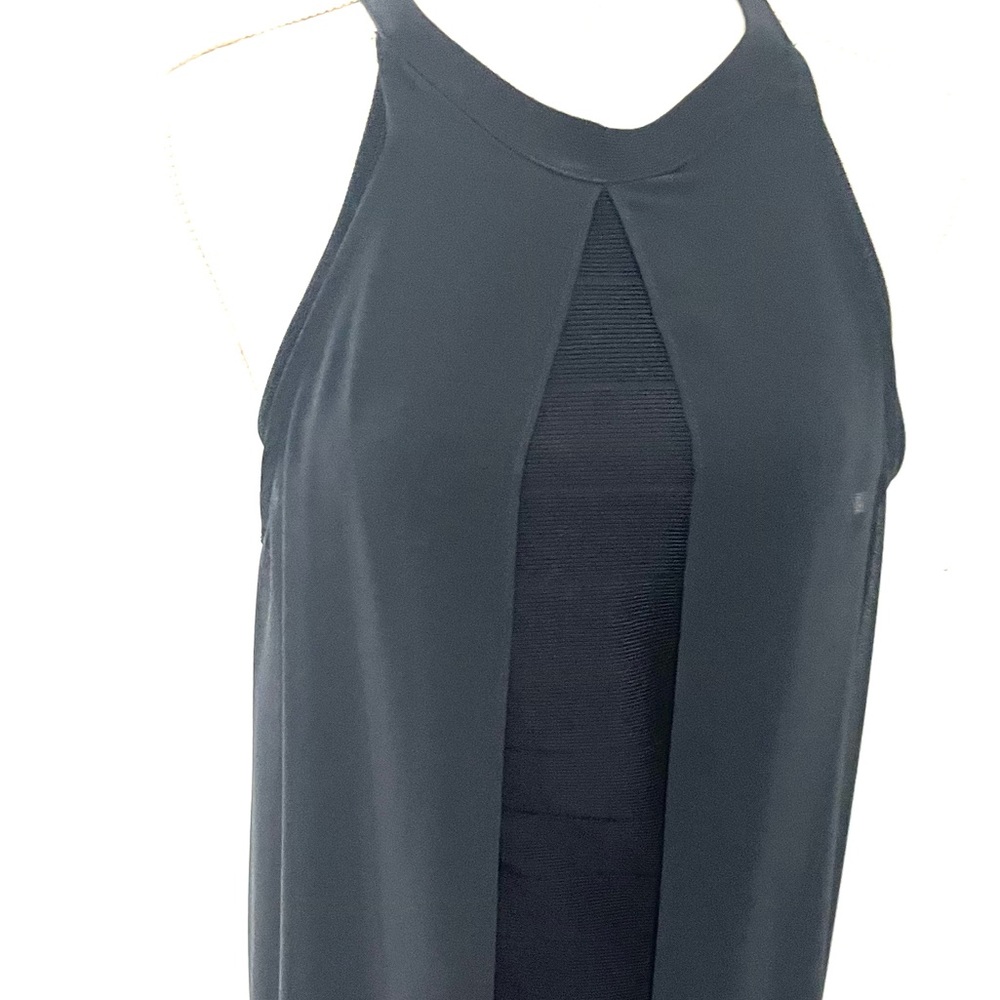 Venus Black Bandage Dress With Sexy Sheer Overlay! Like New! - Picture 10 of 13